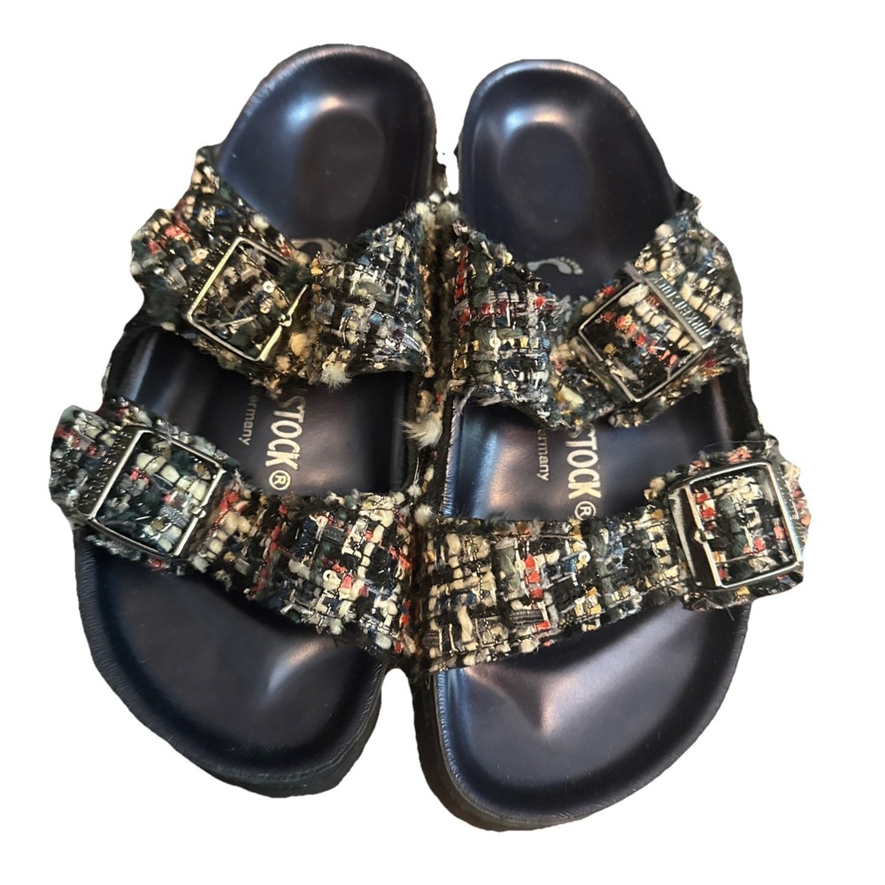 Birkenstock Arizona Tweed Boucle Limited Edition Sandals Slides Size 35 (5)